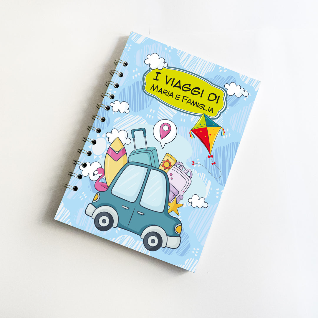 Diario di Viaggio personalizzato con nomi e destinazione - mod. Car