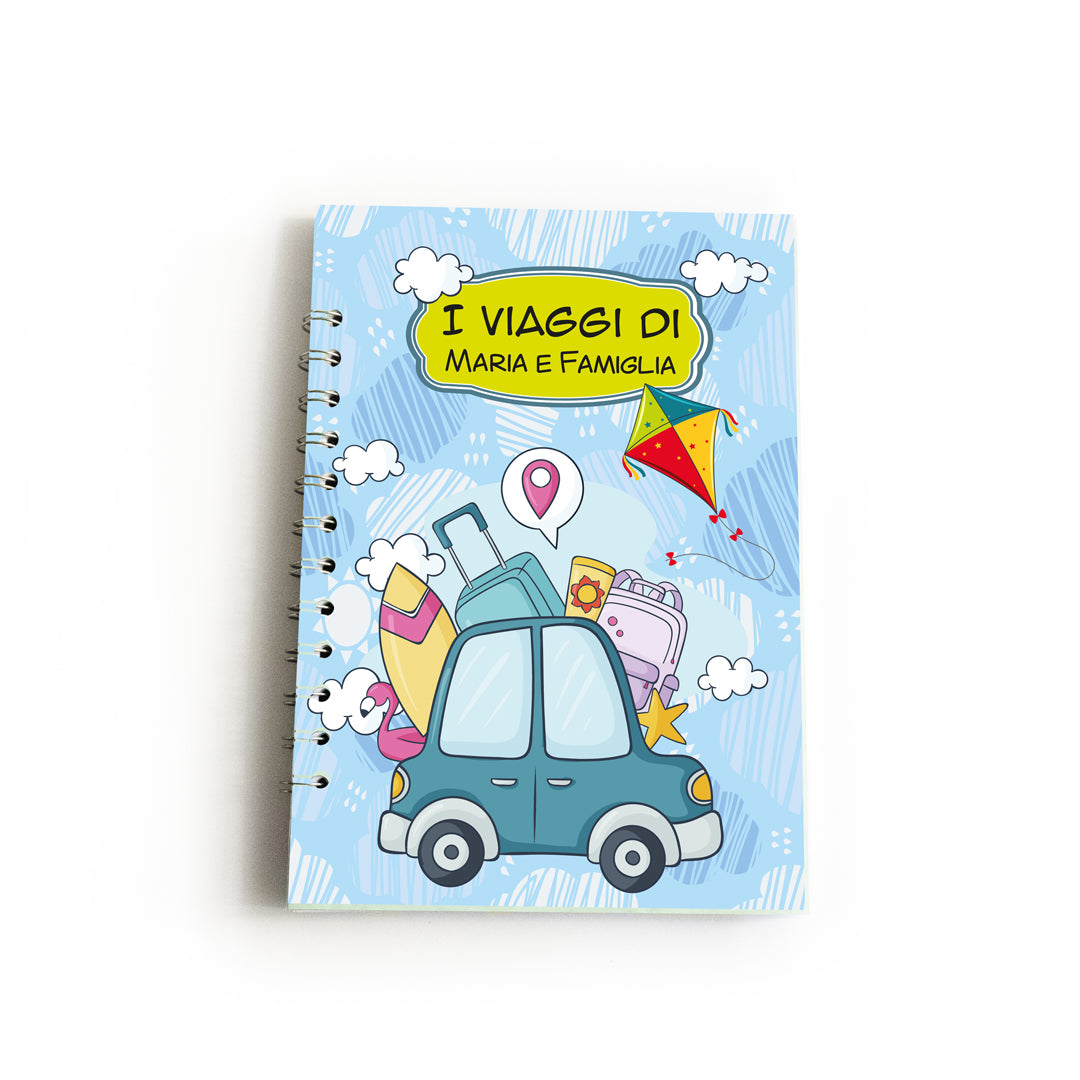 Diario di Viaggio personalizzato con nomi e destinazione - mod. Car