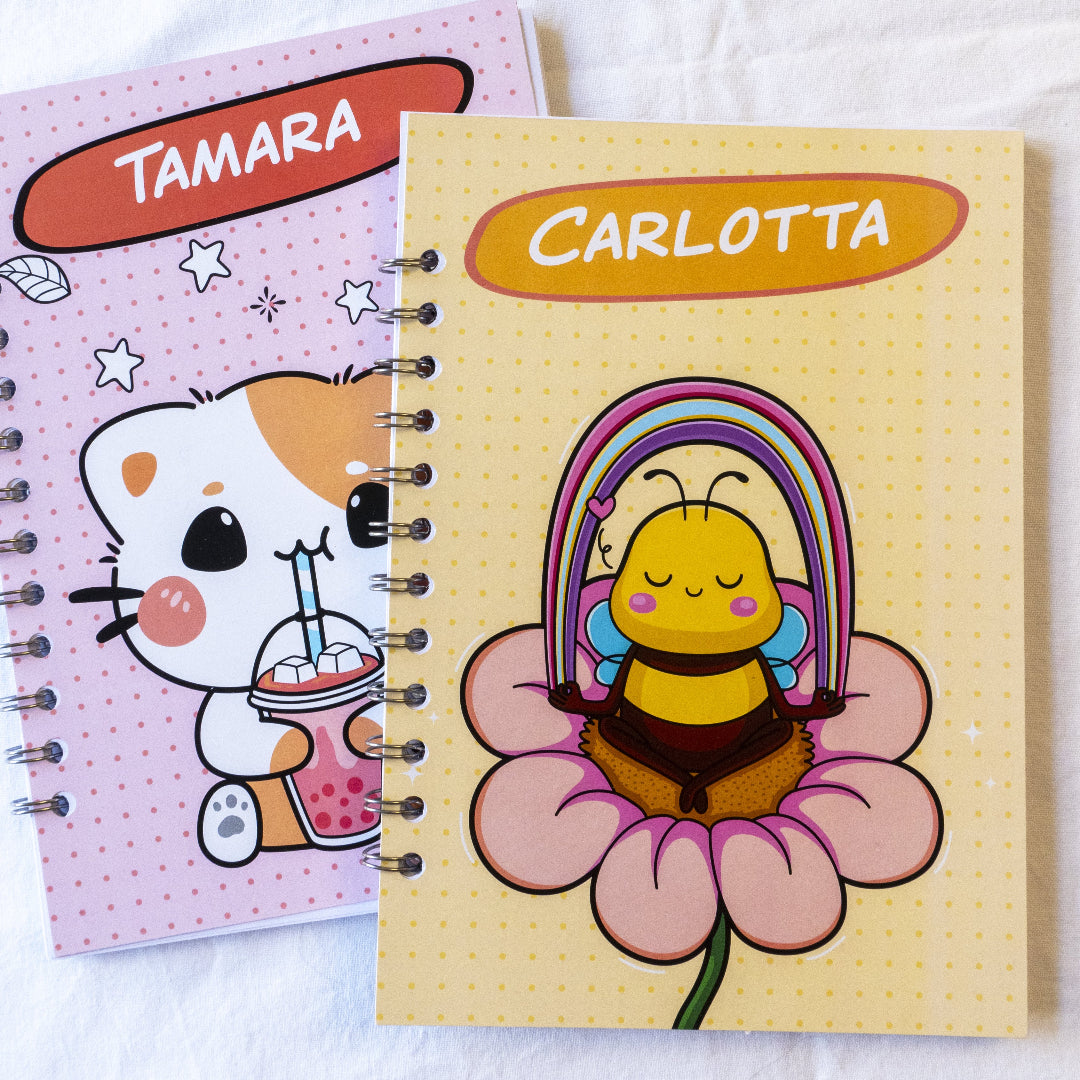 Quaderno personalizzato con il tuo nome - Modello Kawaii Carlotta