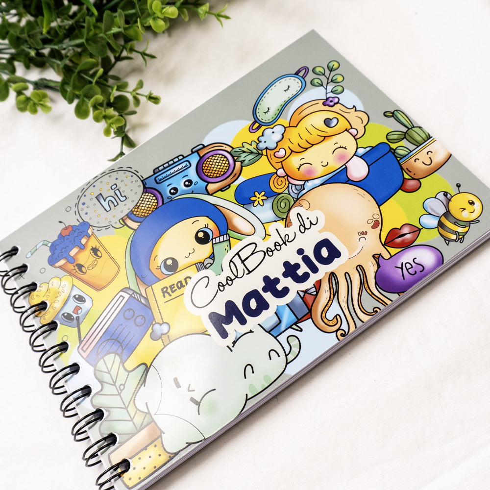 CoolBook Animal Cute Green – Album da colorare 50 disegni – Personalizza con il nome