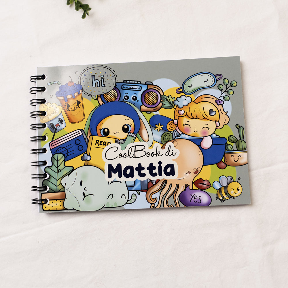 CoolBook Animal Cute Green – Album da colorare 50 disegni – Personalizza con il nome