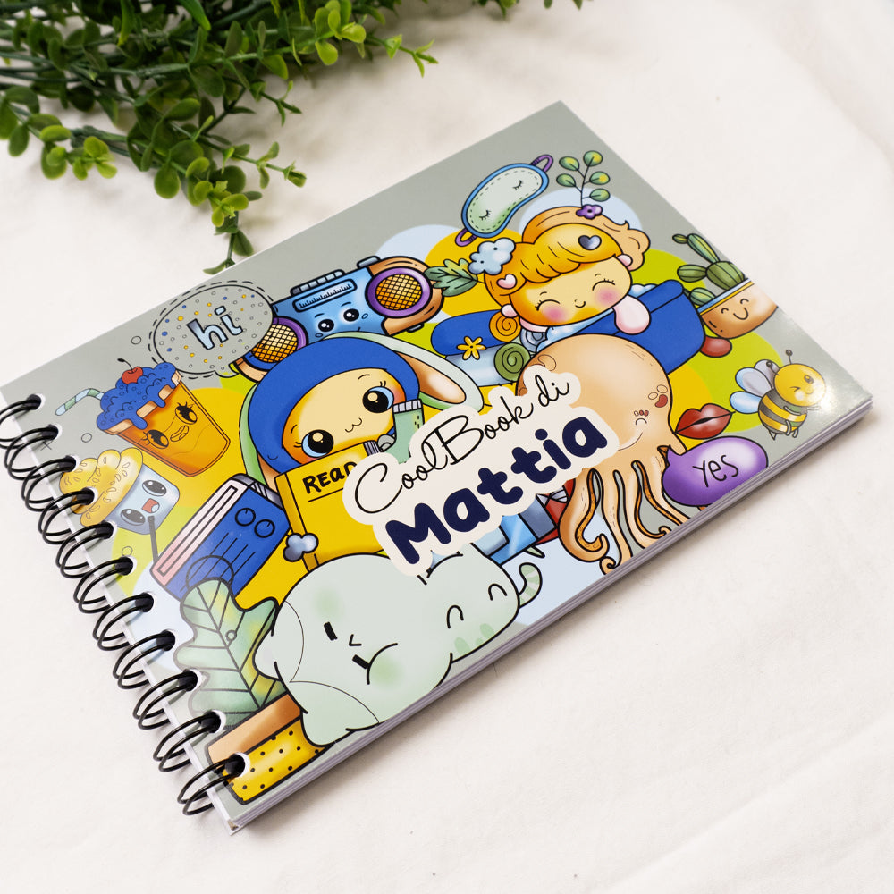 CoolBook Animal Cute Green – Album da colorare 50 disegni – Personalizza con il nome