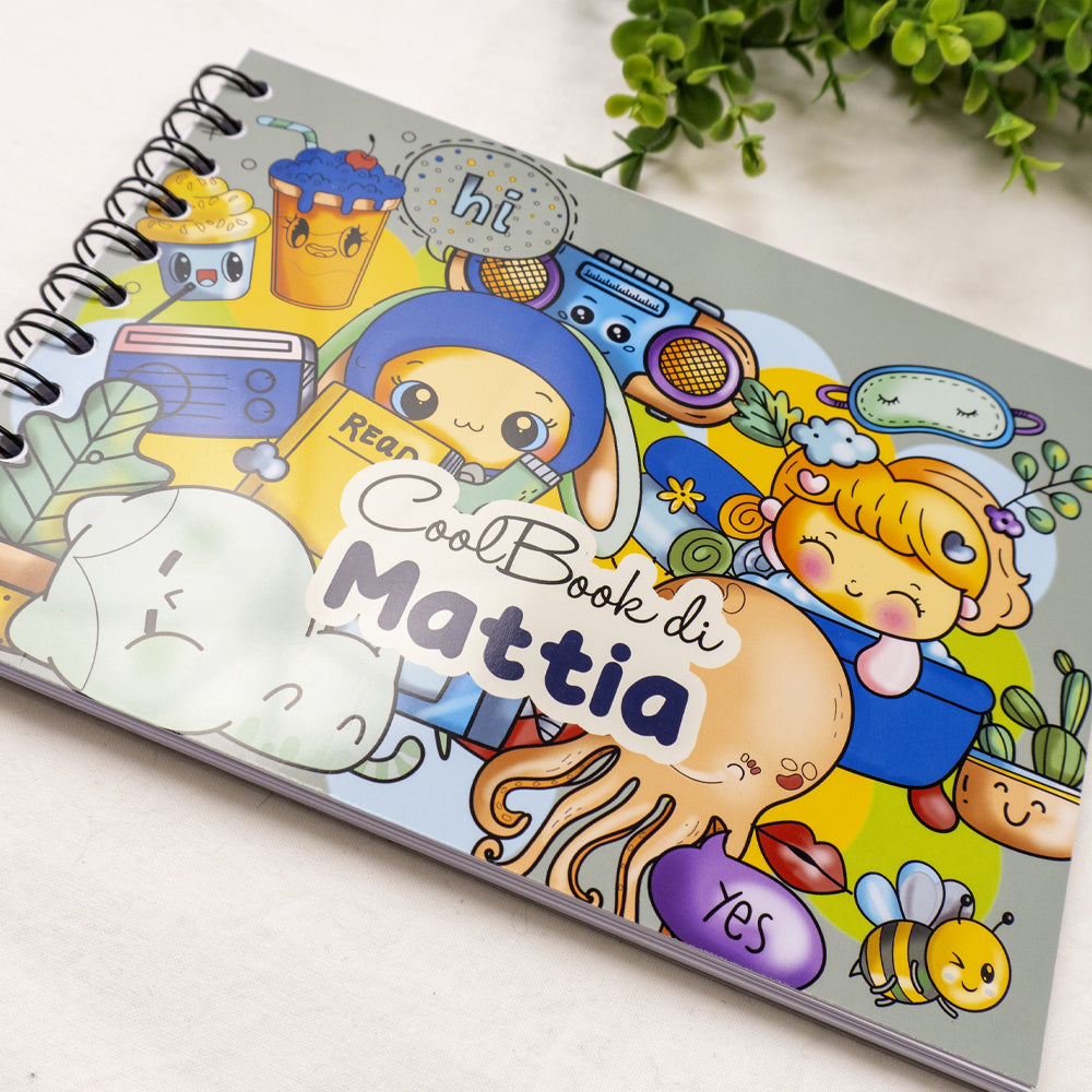 CoolBook Animal Cute Green – Album da colorare 50 disegni – Personalizza con il nome