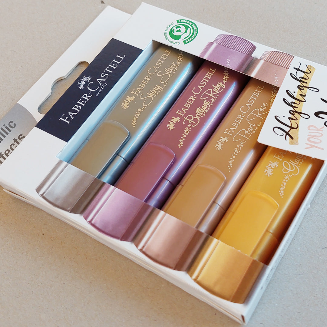 Evidenziatori Faber Castell - Effetto Metallico - 4 pezzi - Tipo 1