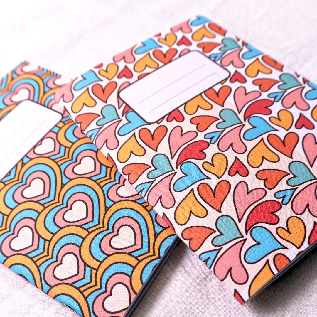 2 Quaderni artigianali "I Ruvidi" - 13x18cm - Copertina telata - Mod. Lovely