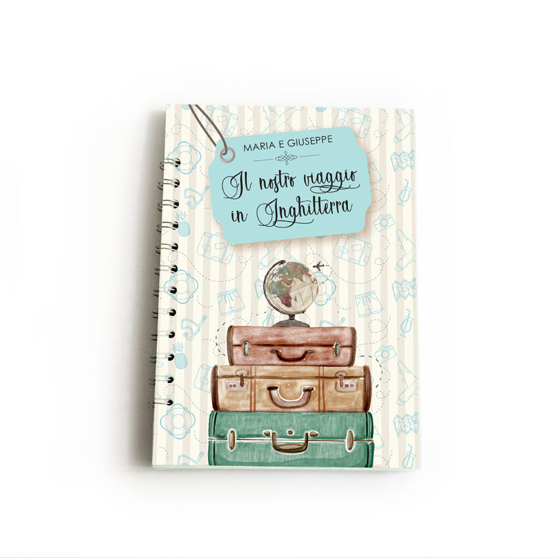 Diario di Viaggio personalizzato con nomi e destinazione - mod. Valigie