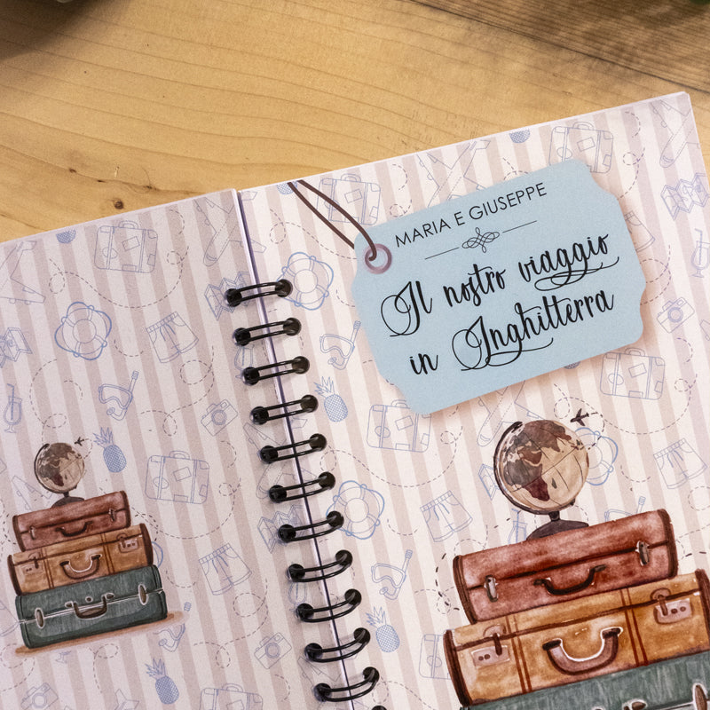 Diario di Viaggio personalizzato con nomi e destinazione - mod. Valigie
