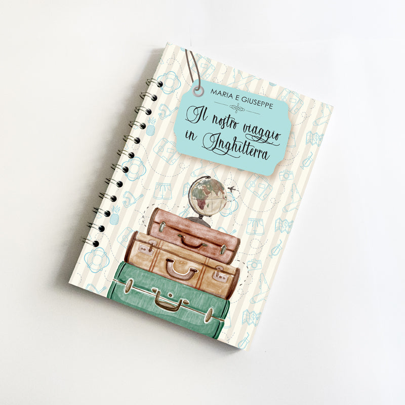 Diario di Viaggio personalizzato con nomi e destinazione - mod. Valigie