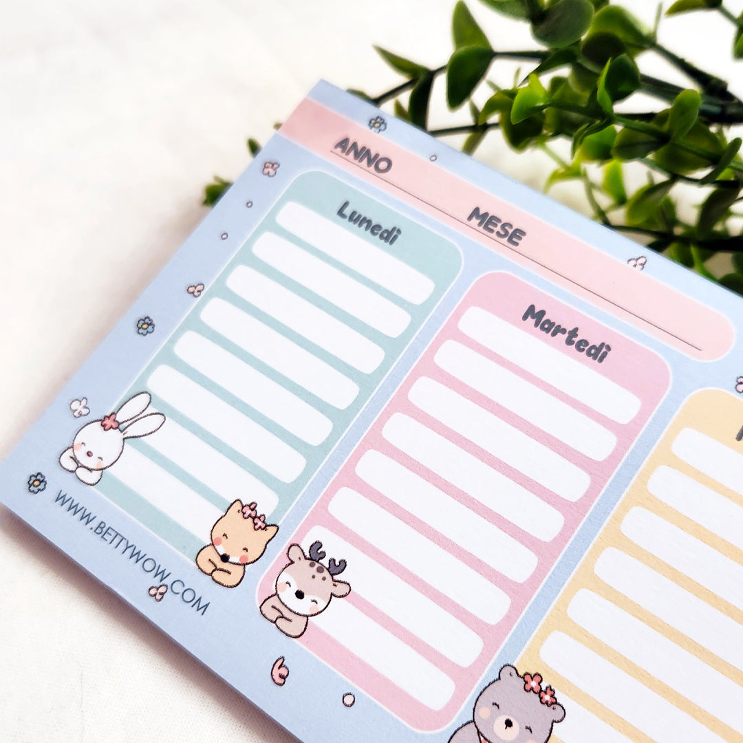 Planner settimanale Weekly Kawaii - 28x9cm