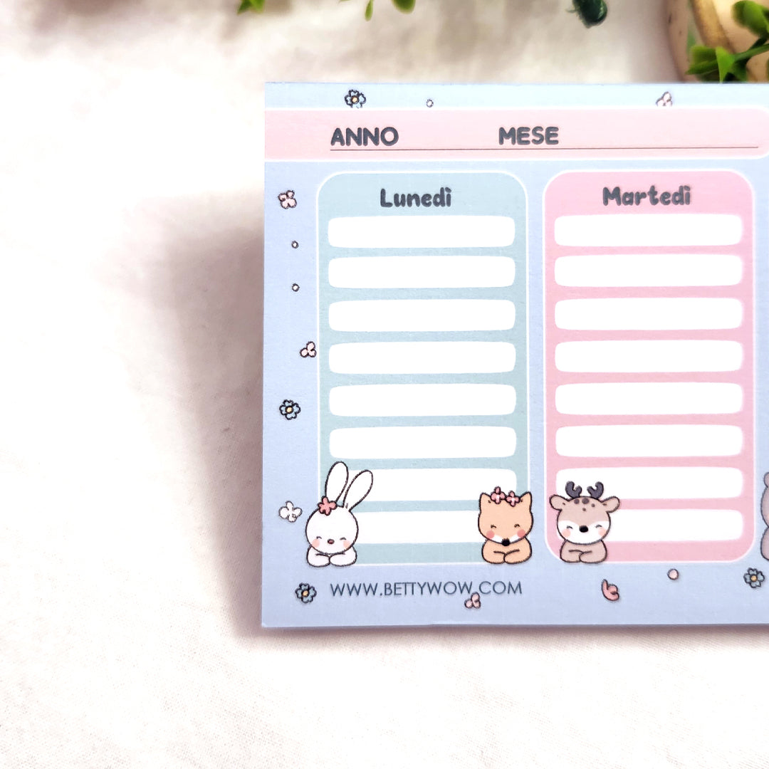 Planner settimanale Weekly Kawaii - 28x9cm