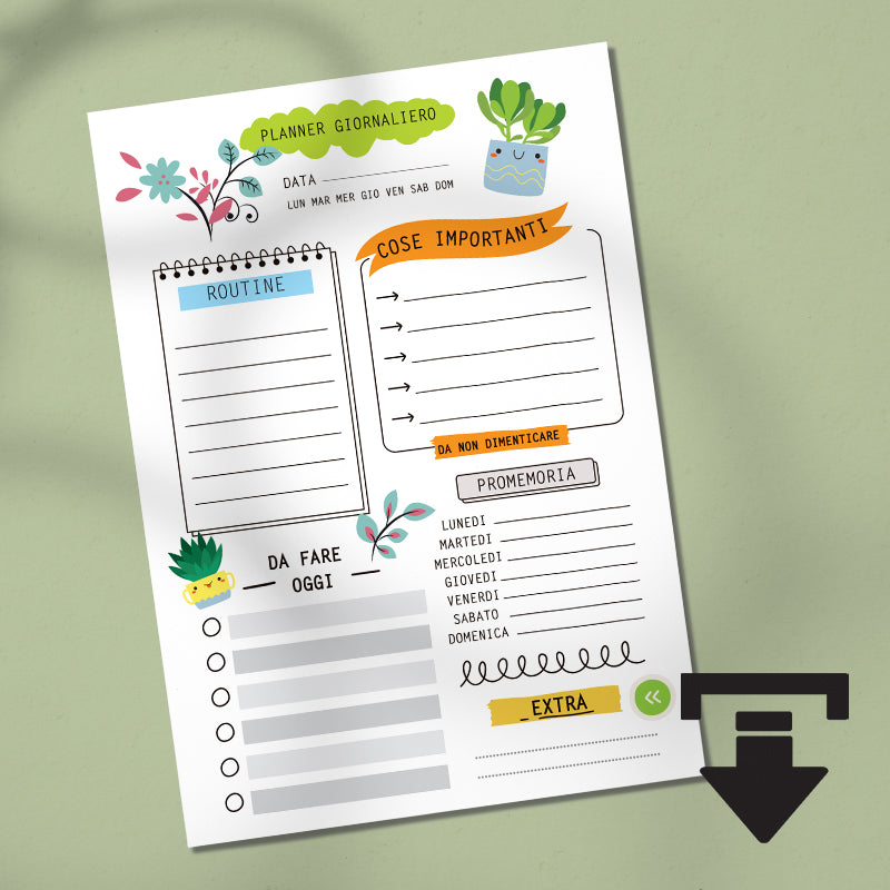Planner giornaliero download gratuito - mod.2