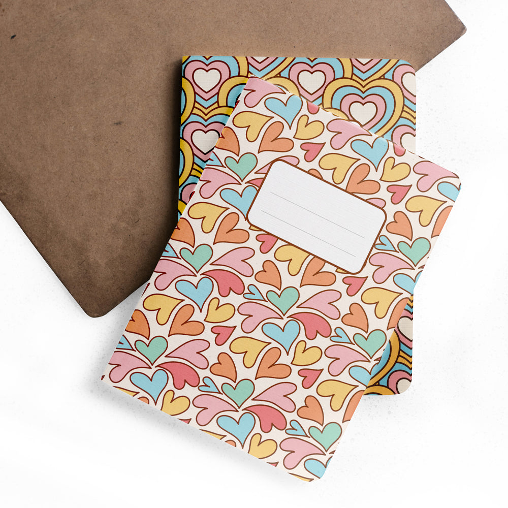 2 Quaderni artigianali "I Ruvidi" - 13x18cm - Copertina telata - Mod. Lovely