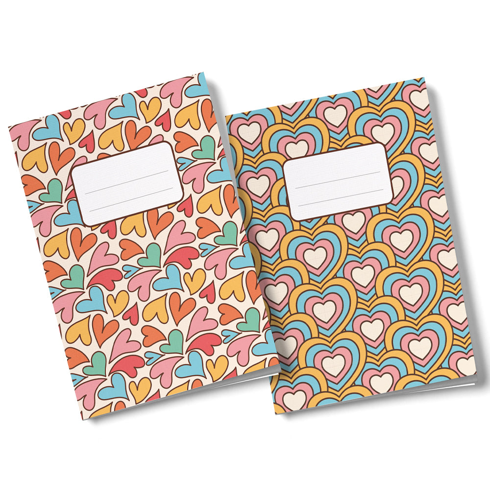 2 Quaderni artigianali "I Ruvidi" - 13x18cm - Copertina telata - Mod. Lovely