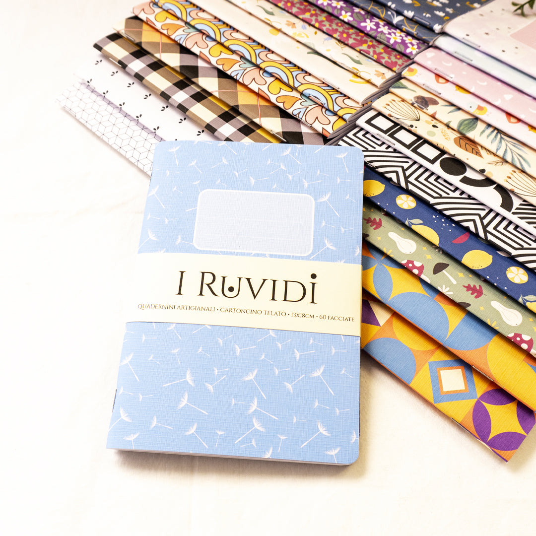 2 Quaderni artigianali "I Ruvidi" - 13x18cm - Copertina telata - Mod. Lovely