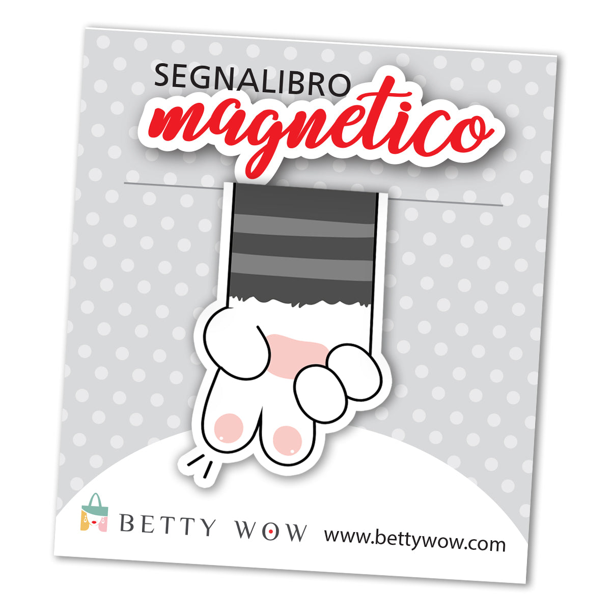 Segnalibro magnetico cat's paw black - 4x6cm