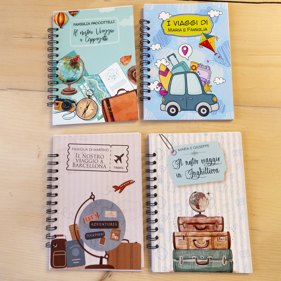 Diario di Viaggio personalizzato con nomi e destinazione - mod. Mappamondo