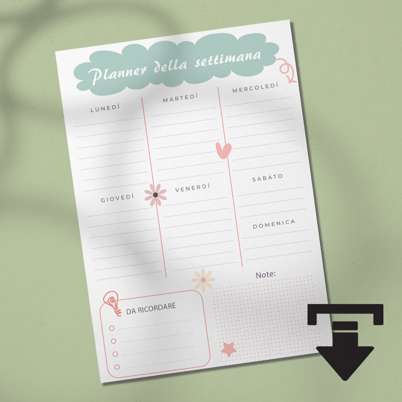 Planner settimanale download gratuito - mod.11