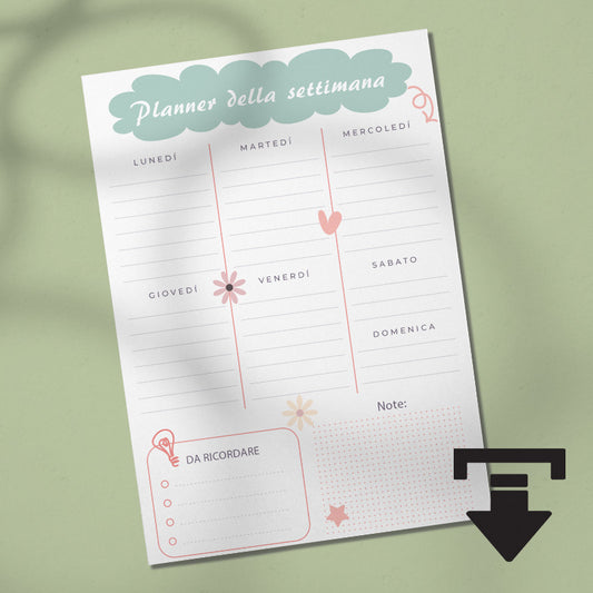 Planner settimanale download gratuito - mod.11