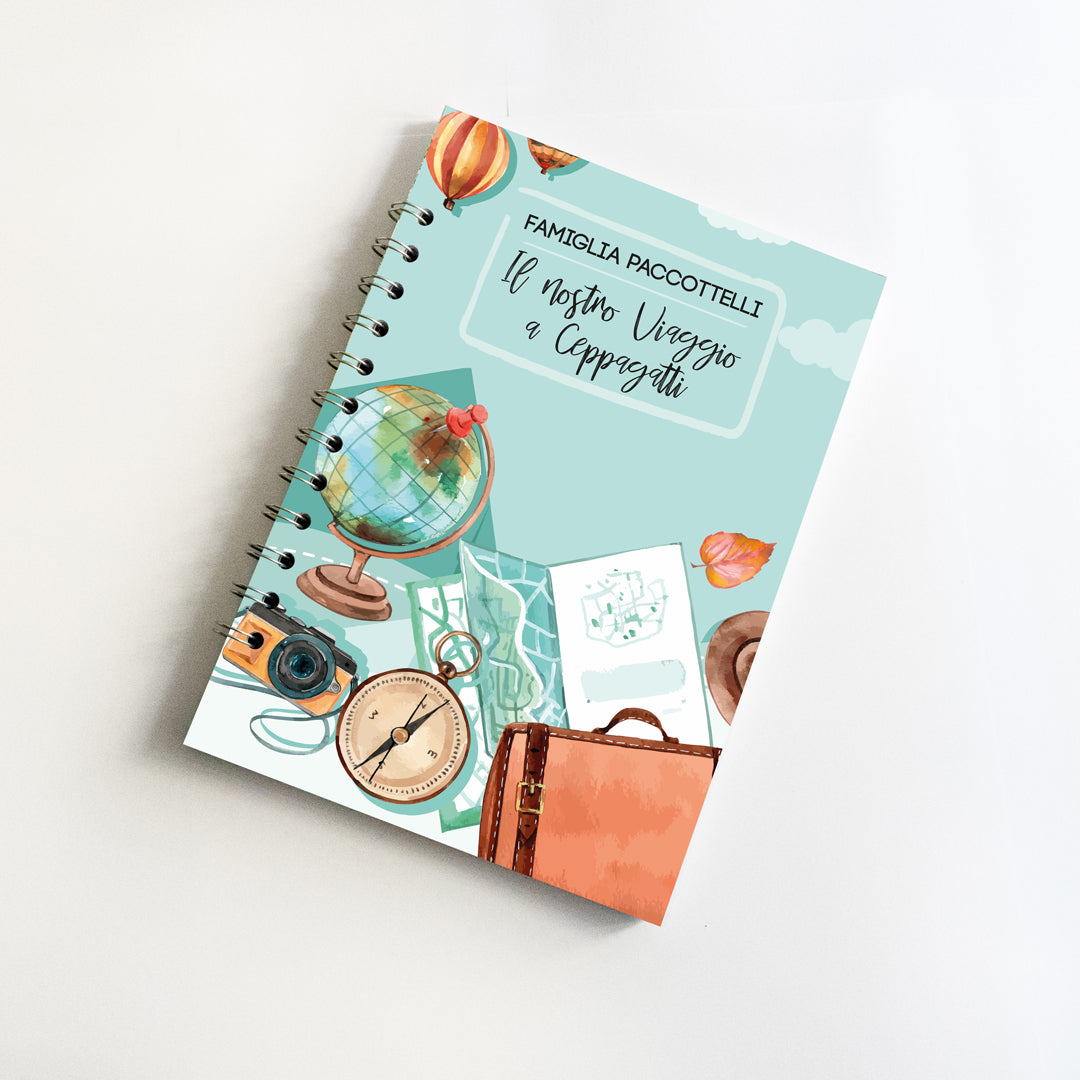 Diario di Viaggio personalizzato con nomi e destinazione - mod. Mongolfiere