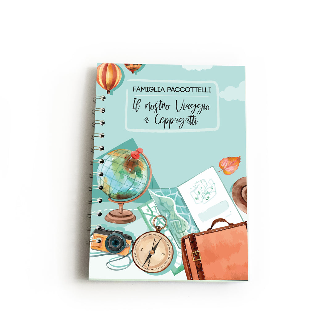 Diario di Viaggio personalizzato con nomi e destinazione - mod. Mongolfiere