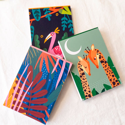 Set di 3 Block Notes Jungle - 7x11cm - 50 fogli cad