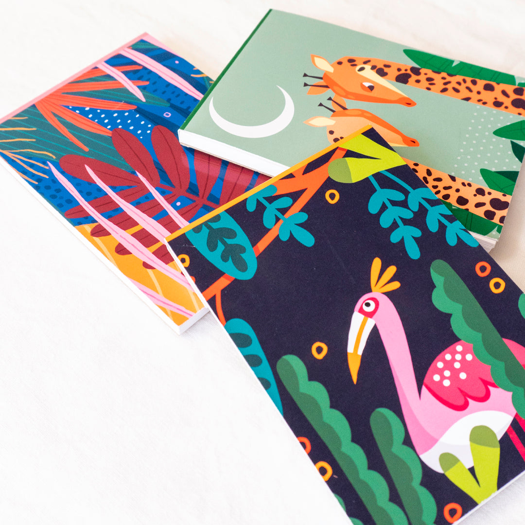 Set di 3 Block Notes Jungle - 7x11cm - 50 fogli cad