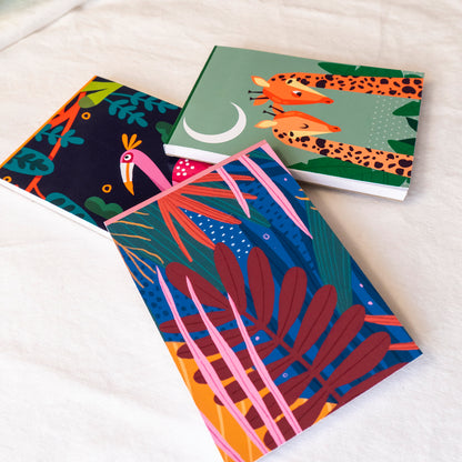 Set di 3 Block Notes Jungle - 7x11cm - 50 fogli cad