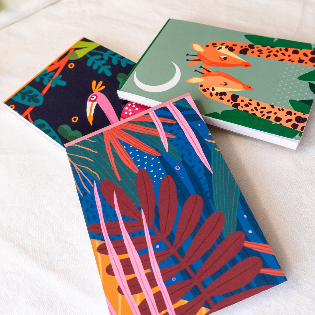 Set di 3 Block Notes Jungle - 7x11cm - 50 fogli cad