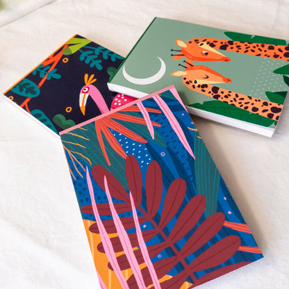 Set di 3 Block Notes Jungle - 7x11cm - 50 fogli cad