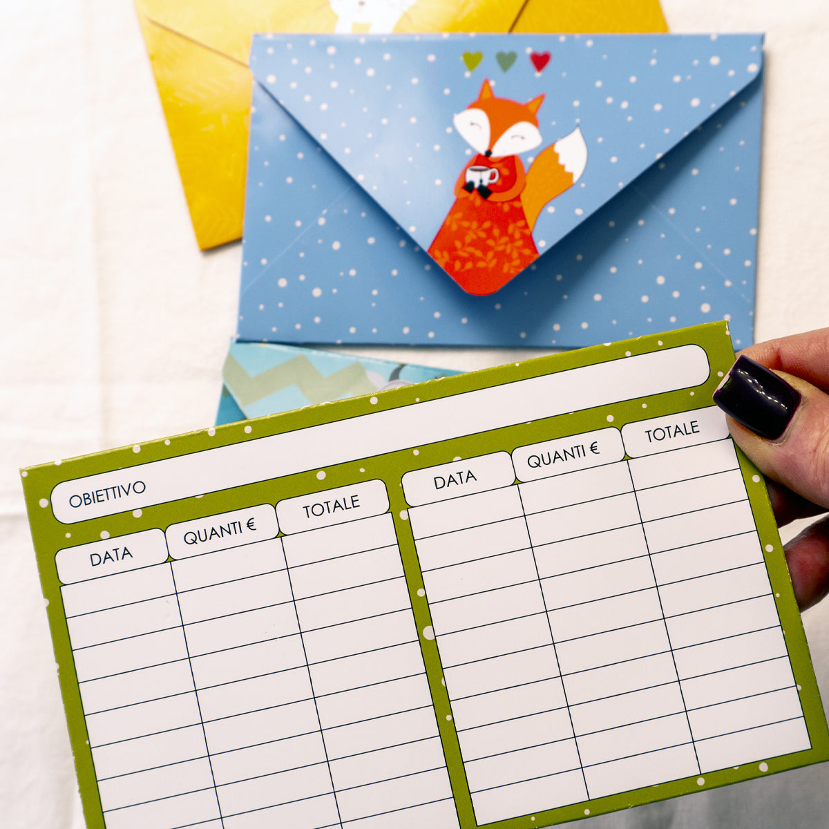 Buste Portasoldi BookMoney sfida risparmio 16,3x9,8cm