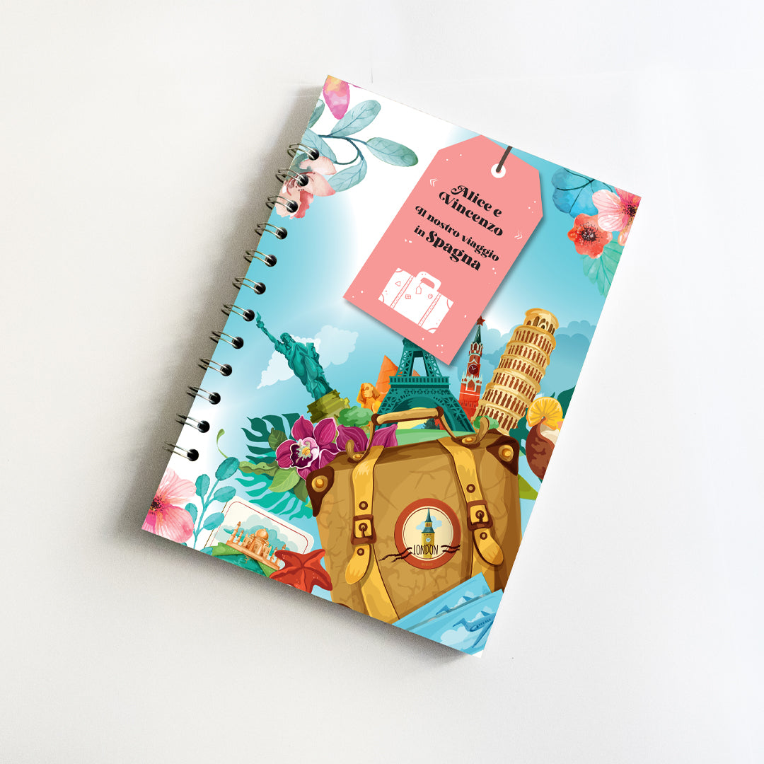 Diario di Viaggio personalizzato con nomi e destinazione - mod. Romantic