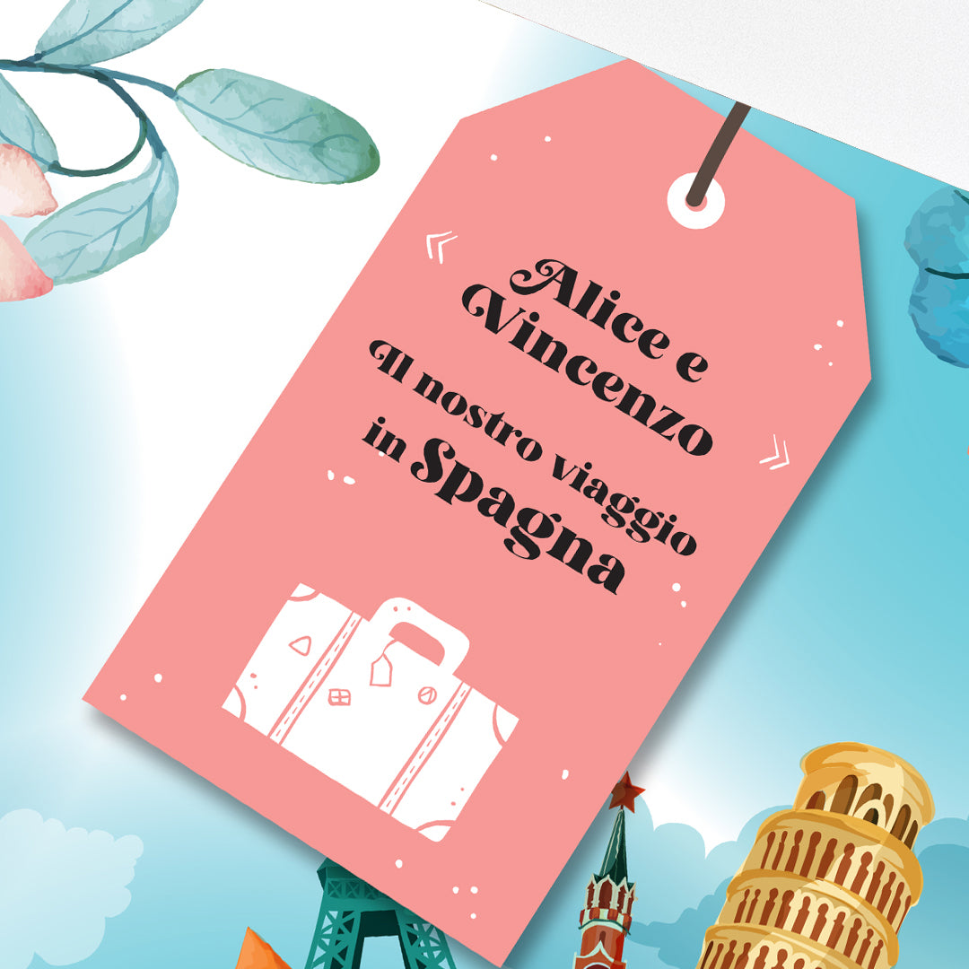 Diario di Viaggio personalizzato con nomi e destinazione - mod. Romantic