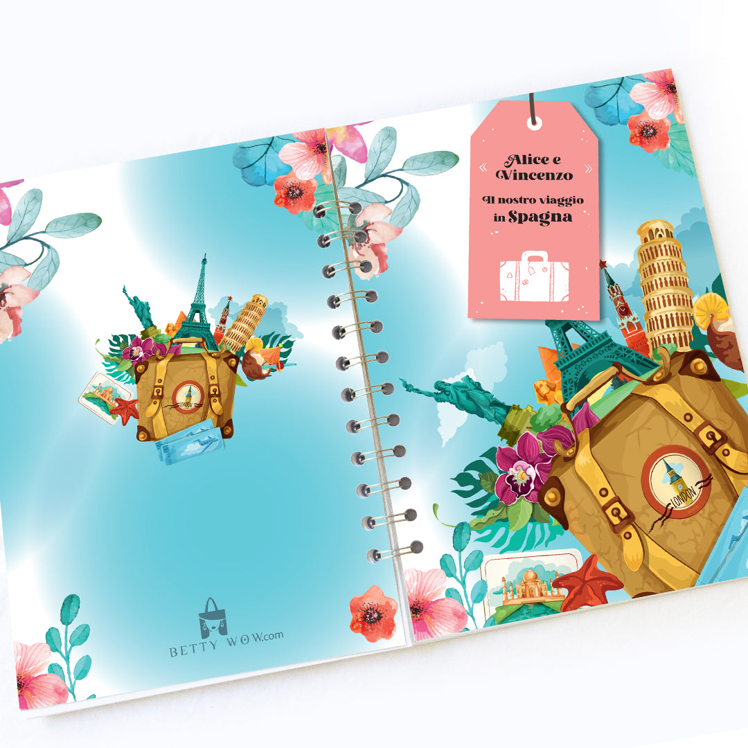 Diario di Viaggio personalizzato con nomi e destinazione - mod. Romantic