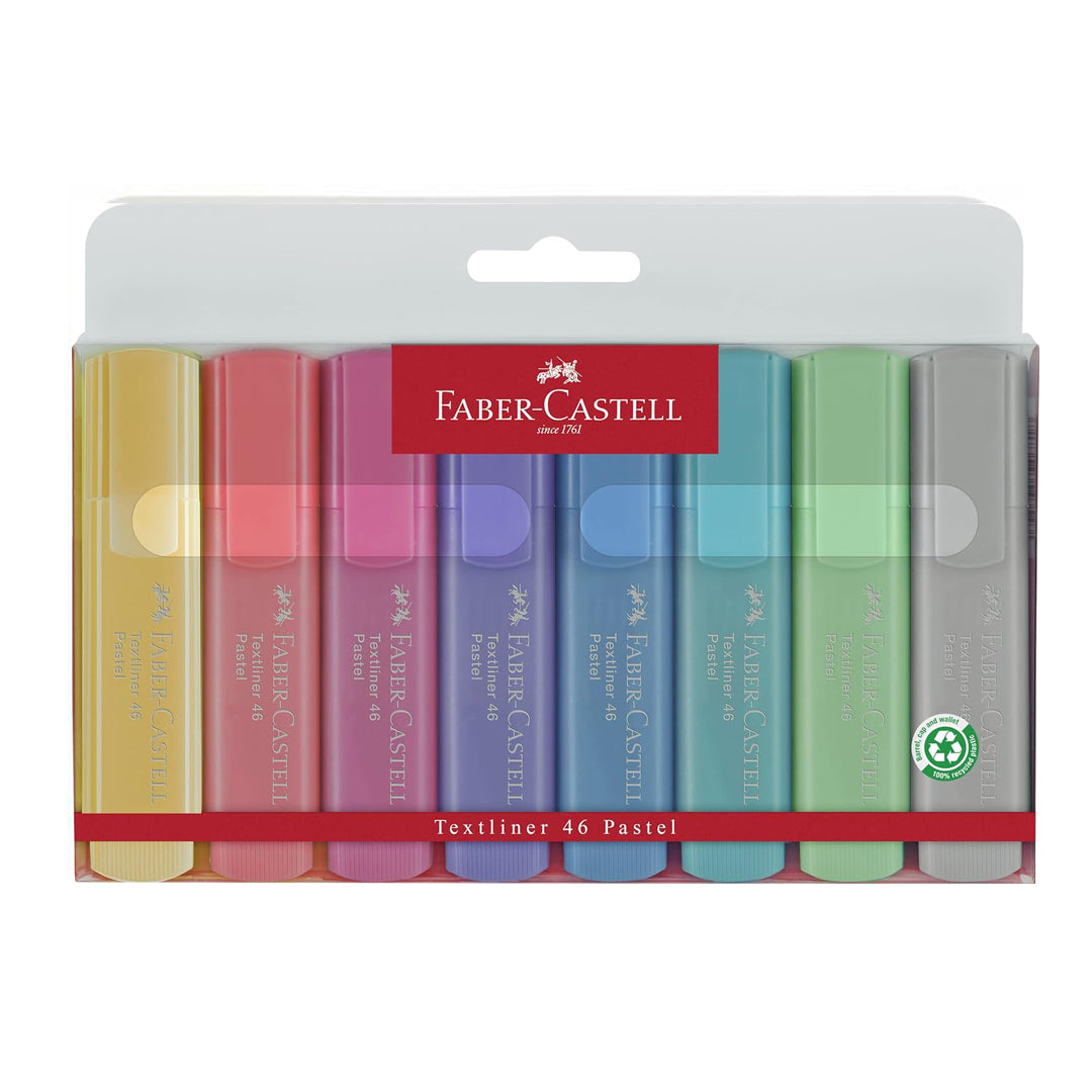 Evidenziatori Faber Castell - Colori Pastello - 8 pezzi