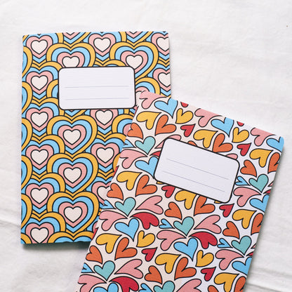 2 Quaderni artigianali "I Ruvidi" - 13x18cm - Copertina telata - Mod. Lovely