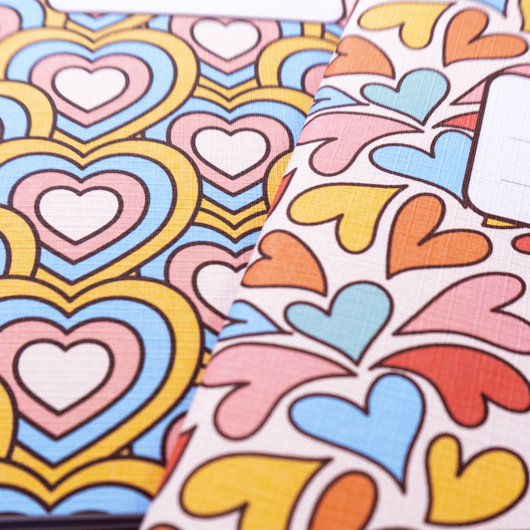 2 Quaderni artigianali "I Ruvidi" - 13x18cm - Copertina telata - Mod. Lovely