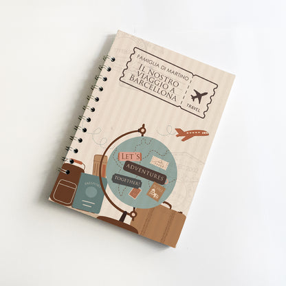 Diario di Viaggio personalizzato con nomi e destinazione - mod. Mappamondo