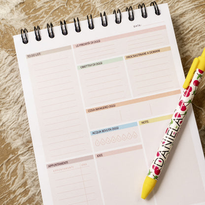 Planner giornaliero A5 collezione Oggi lo faccio 75 pagine - Mod. Riccio