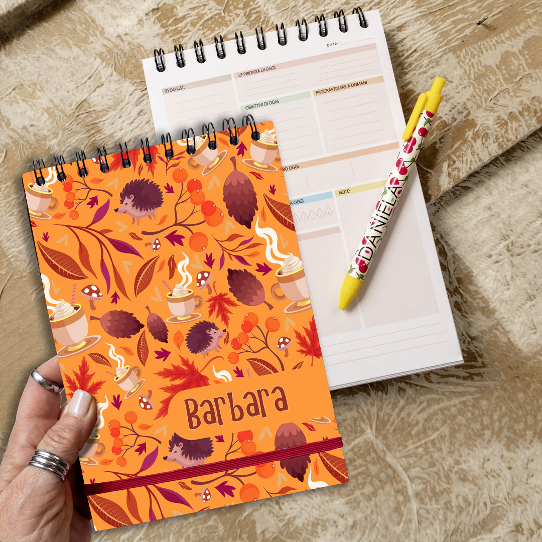 Planner giornaliero A5 collezione Oggi lo faccio 75 pagine - Mod. Riccio