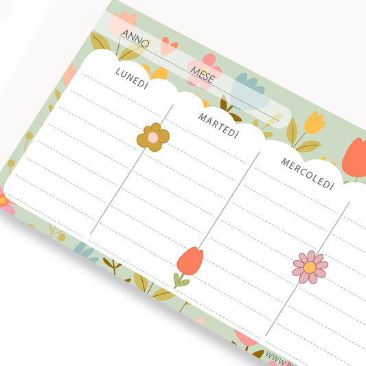 Planner settimanale Weekly Tulip - 28x9cm