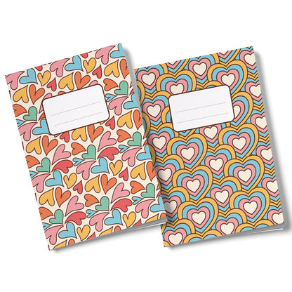 2 Quaderni artigianali "I Ruvidi" - 13x18cm - Copertina telata - Mod. Lovely
