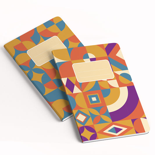 2 Quaderni artigianali "I Ruvidi" - 13x18cm - Copertina telata - Mod. Boho