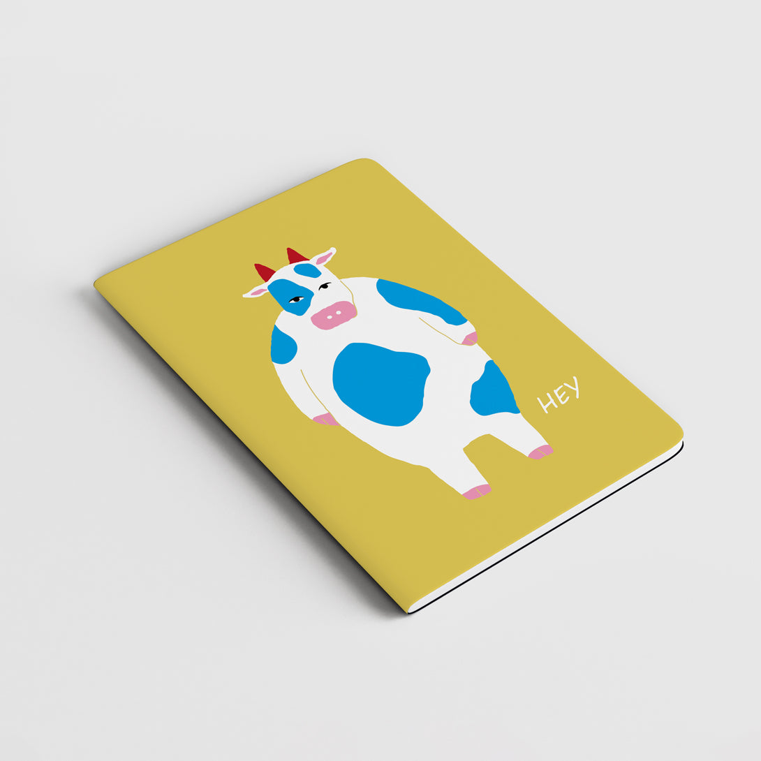 Quaderno a righe "I Ruvidi ONE" - 13x18cm - Copertina telata - Mod. HEY Cow