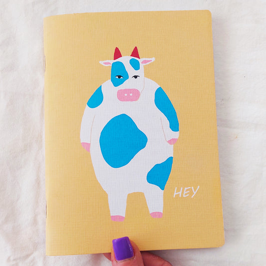 Quaderno a righe "I Ruvidi ONE" - 13x18cm - Copertina telata - Mod. HEY Cow