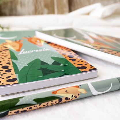 Taccuino lungo "Stiletti" personalizzabile - 9x19cm - mod. Jungle Giraffa
